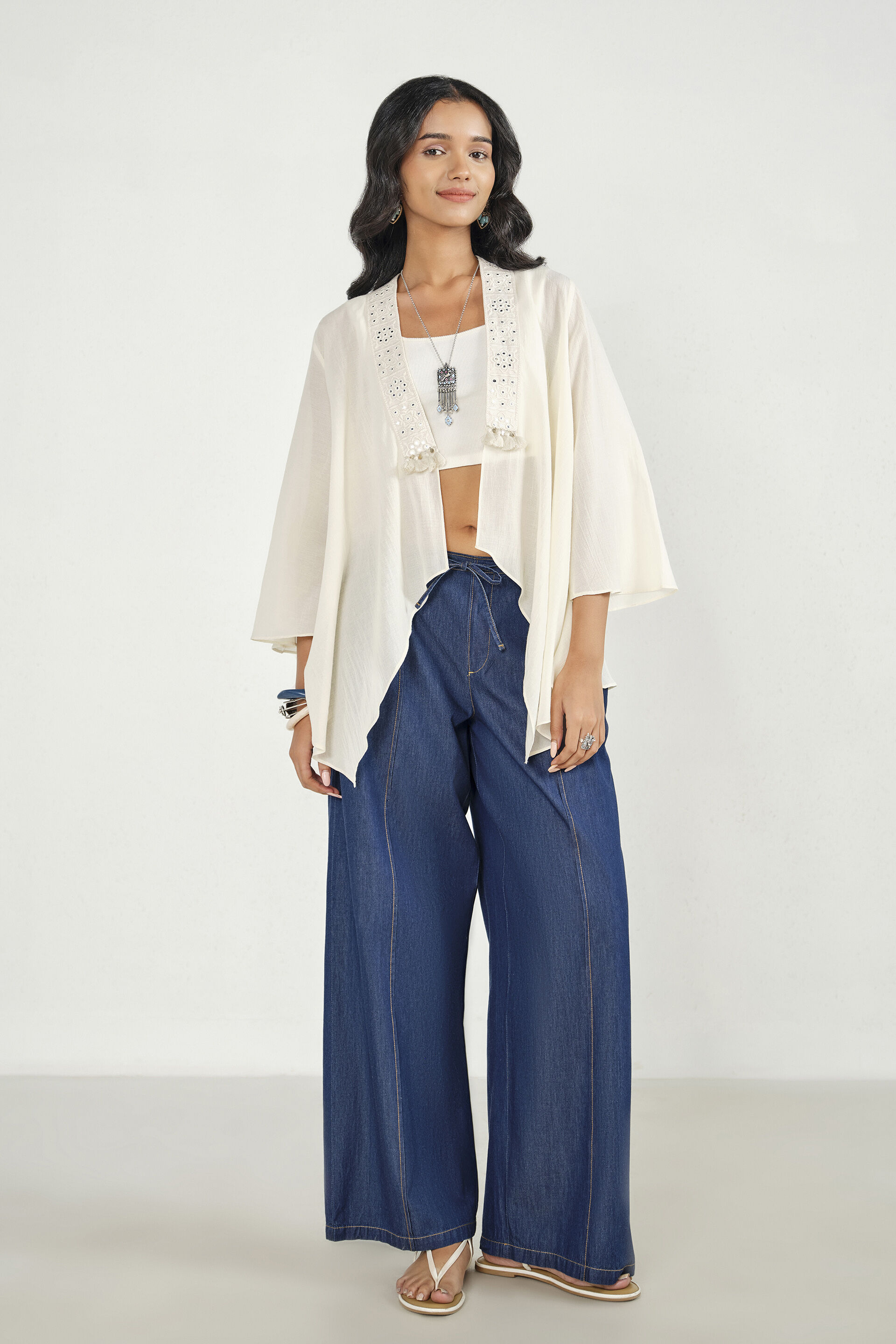 Off-White Asymmetric Long Shrug, Off White, image 2